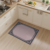 Blush Pink Ornate Border Area Rug