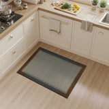 Beige Woven Area Rug with Tribal Beaded Borders
