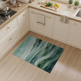 Serene Green Waves Coastal Area Rug