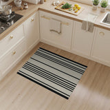 Bold Black White Striped Area Rug