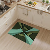 Geometric Modern Teal Green Geometric Abstract Area Rug