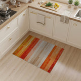 Geometric Modern Vibrant Orange Horizontal Stripe Area Rug