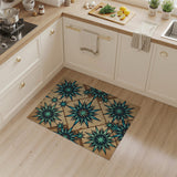 Teal Starburst Distressed Vintage Area Rug