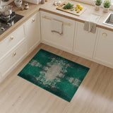 Emerald Green Distressed Vintage Area Rug