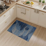 Blue and Teal Abstract Area Fluid Blue Wave Abstract Area Rug
