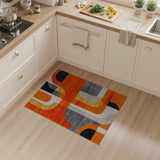 Orange Bold Orange Geometric Abstract Area Rug