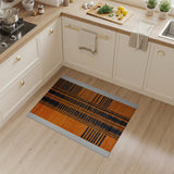 Bold Orange Black Geometric Stripe Area Rug
