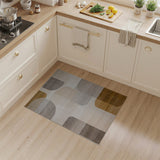Beige and Neutral Modern Geometric Overlap Neutral Area Rug
