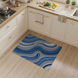 Abstract Area Blue Wave Abstract Area Rug