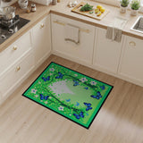 Vibrant Blue Butterfly Garden Archway Rug