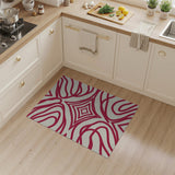 Red Wavy Diamond Geometric Area Rug