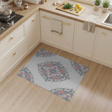 Pink Grey Mandala Traditional Persian Area Rug