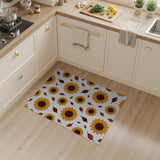 Yellow Sunflower Leaf Scatter Area Rug