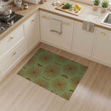 Green Boho Starburst Washable Area Rug