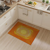 Vibrant Orange Sunburst Geometric Area Rug