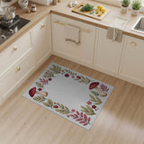 Whimsical Mushroom Floral Border Rug