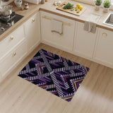 Purple Geometric Staircase Illusion Area Rug