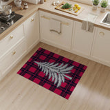 Festive Red Plaid Christmas Tree Area Rug