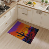 Fiery Cactus Sunset Desert Area Rug