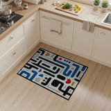 Abstract Geometric Maze Area Rug - Multi-Color
