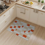 Red and Beige Geometric Modern Area Rug