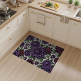Purple Dahlia Floral Area Rug