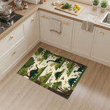 ODIKA Washable Dinosaur Forest Kids Rug, Low Pile Non-Slip Nursery Play Mat