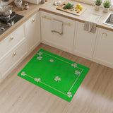Floral Vintage Green Lucky Shamrock Green Area Rug