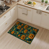 Whimsical Halloween Pumpkins Black Cats Area Rug