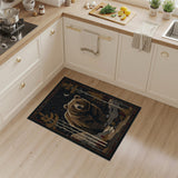 Majestic Grizzly Bear Starry Night Forest Rug