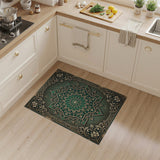 Emerald Green Ornate Mandala Persian Rug