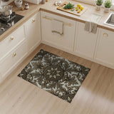 Ornate Gold Leaf Damask Area Rug