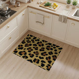 Golden Leopard Shag Area Rug
