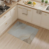 Beige and Neutral Cream Beige Abstract Wave Area Rug