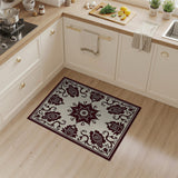 Intricate Maroon Floral Medallion Rug