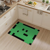 Bold Green Geometric Block Area Rug