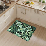 Green Floral Vintage Area Rug