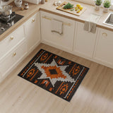 Southwestern Starburst Black Orange Geometric Rug