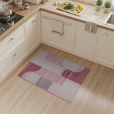 Bold Red and Pink Geometric Abstract Area Rug