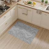 Abstract Area Wavy Grey Wavy Abstract Area Rug