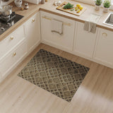 Intricate Beige Gold Lattice Area Rug