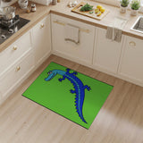 Kids Cartoon Playful Cartoon Crocodile Kids Area Rug