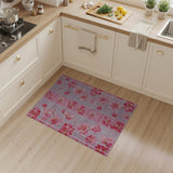 Pink Cherry Blossom Striped Area Rug