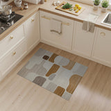 Beige and Neutral Abstract Organic Shapes Beige Neutral Area Rug