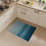 Blue and Teal Blue Ombre Gradient Striped Area Rug