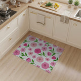 Pink Rose Tulip Floral Area Rug