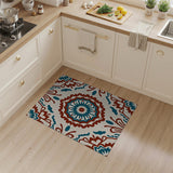 Multi-color and Patterns Teal Coral Medallion Persian Area Rug