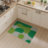 Vibrant Green Organic Shapes Area Rug