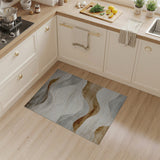 Abstract Wavy Grey Grey Area Rug