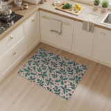Cream Fir Branches Red Ornaments Stars Pattern Area Rug